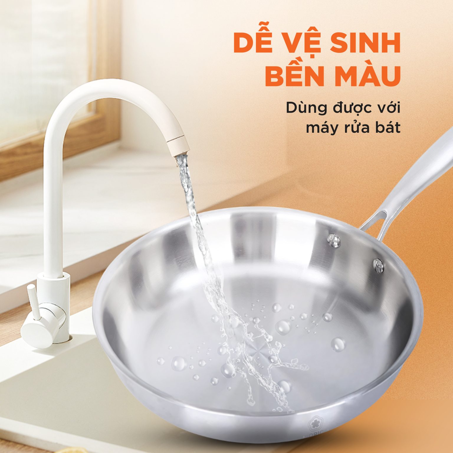 Chảo INOX chống dính tự thân không cần tôi Morico MP600 size 24 ...